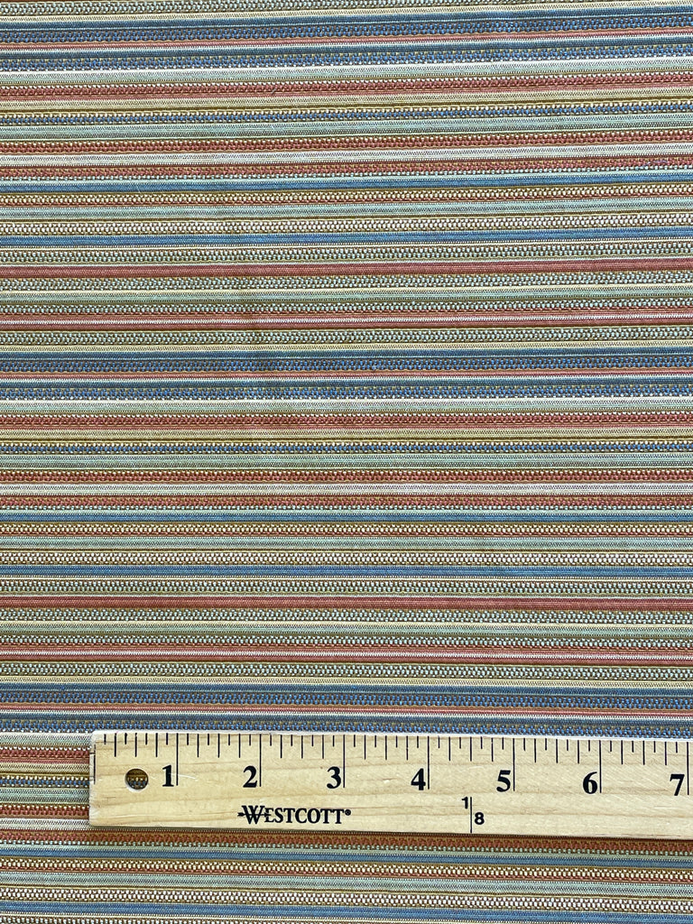 1 7/8 YD Poly/Cotton Home Dec. Brocade Stripe - Multi Colored