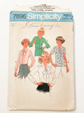 1977 Simplicity 7896 Pattern - Blouses