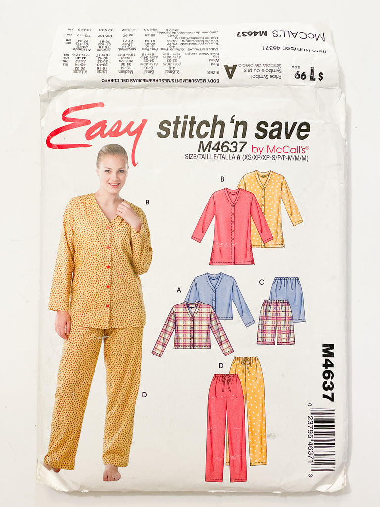 2004 McCall's 4637 Pattern - Tops, Shorts and Pants