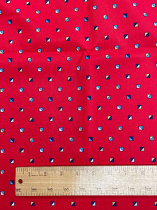 2 2/3 YD Polyester Vintage - Red with Blue Yellow and White Squares