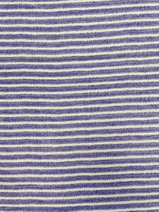 1 YD Polyester Knit Vintage - White and Heather Purple Stripes