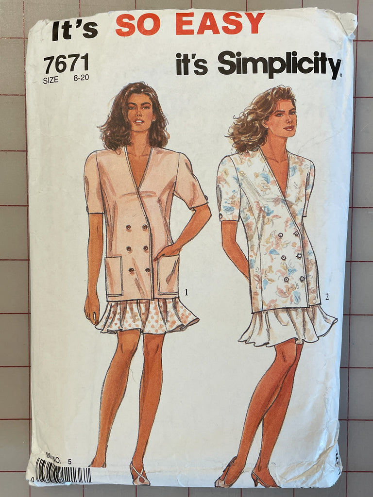 1991 Simplicity 7671 Pattern - Women's Jacket and Skirt