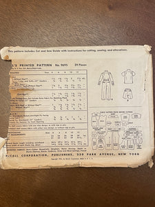 1954 McCall's 9695 Pattern - Boy's Shirt, Shorts and Pants