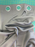 Polyester Matte Satin Curtain with Silver Grommets - Gray