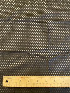 SALE 1 YD Polyester Microfiber - Black with Black Polka Dots