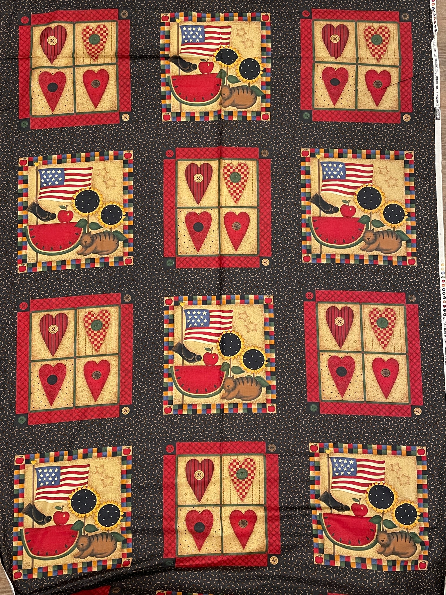 Quilting Cotton - Hearts, Flags and Watermelon