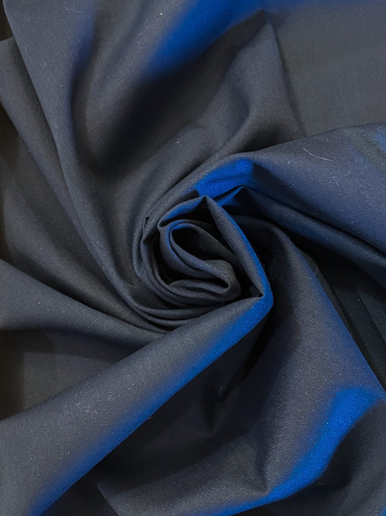 1 3/4 YD Poly Cotton Blend Remnant - Navy Blue