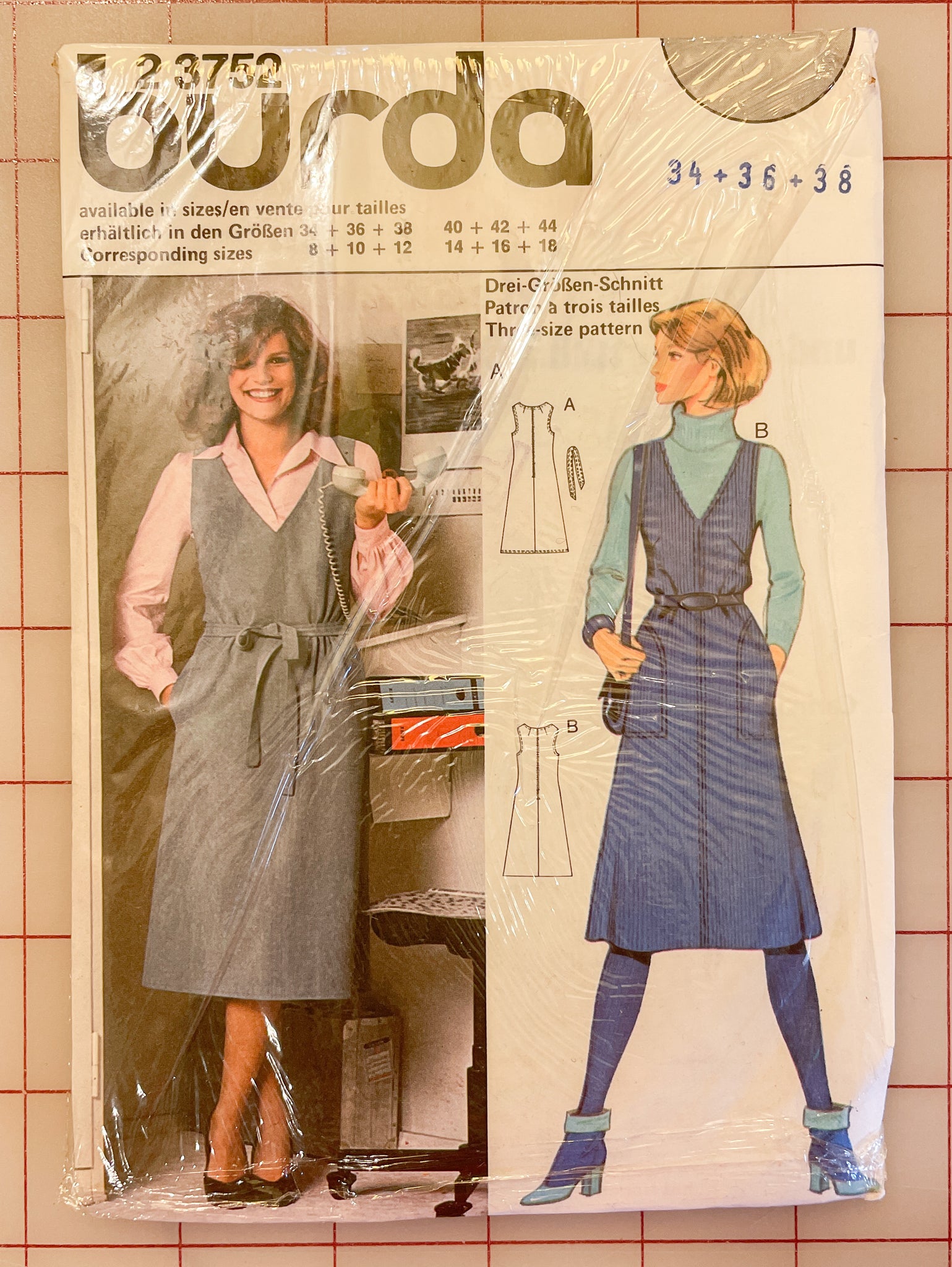 1980's Burda 3752 Pattern - Jumper Dress