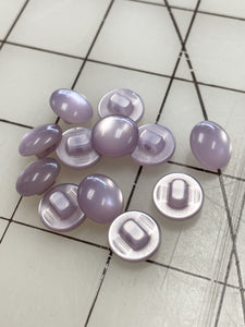Button Set of 12 Plastic Shank Vintage - Pearlized Lavender