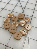 Button Set of 12 Plastic - Pearlized Beige