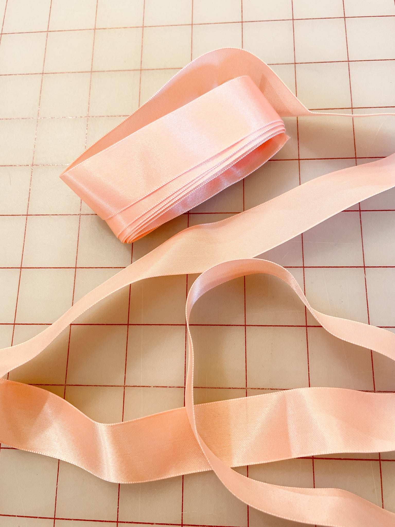 3 1/8 YD Ribbon Polyester Satin - Peach
