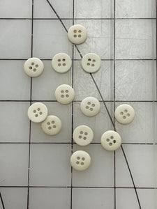 SALE Buttons Plastic Set of 12 Vintage - Off White
