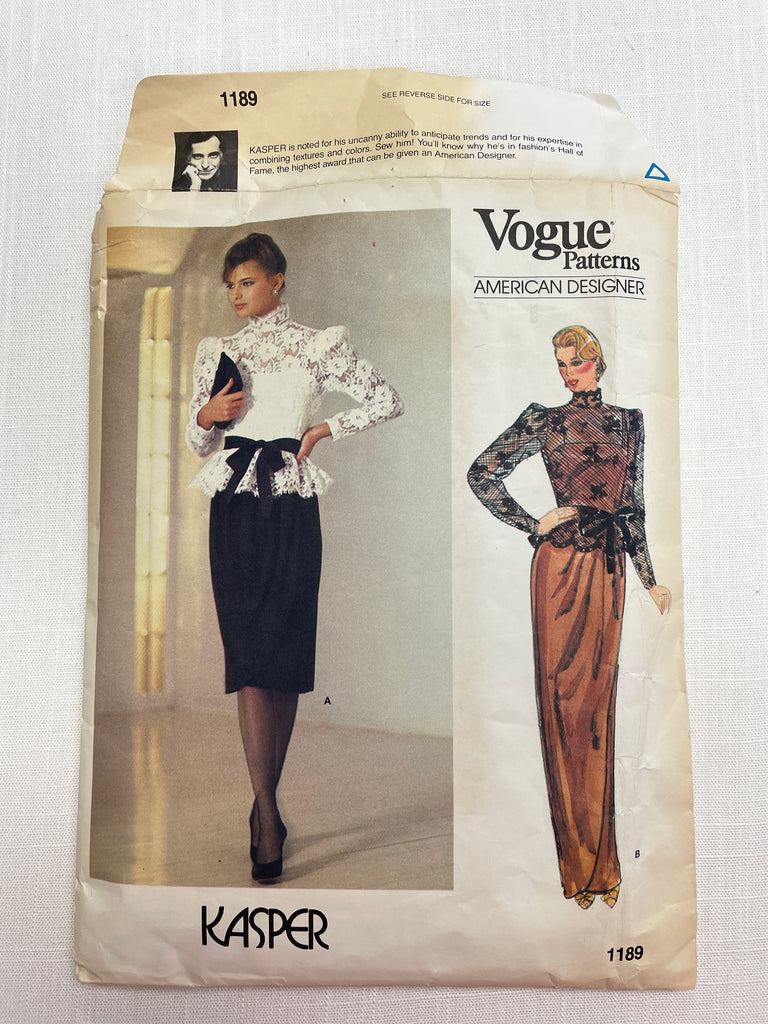 1980's Vogue 1189 Pattern: Dress and Top