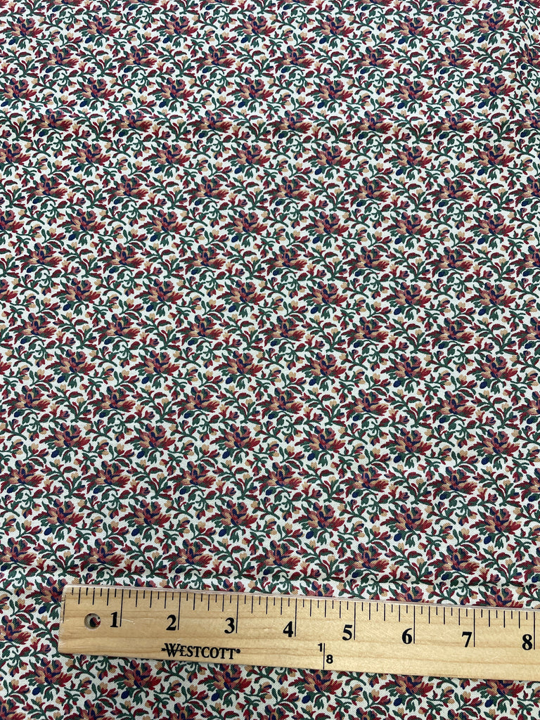 1 1/2 YD Quilting Cotton - Ecru with Flowers