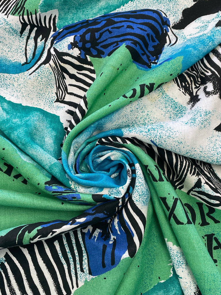 1988 Rayon Vintage - Turquoise, Green, White and Zebra