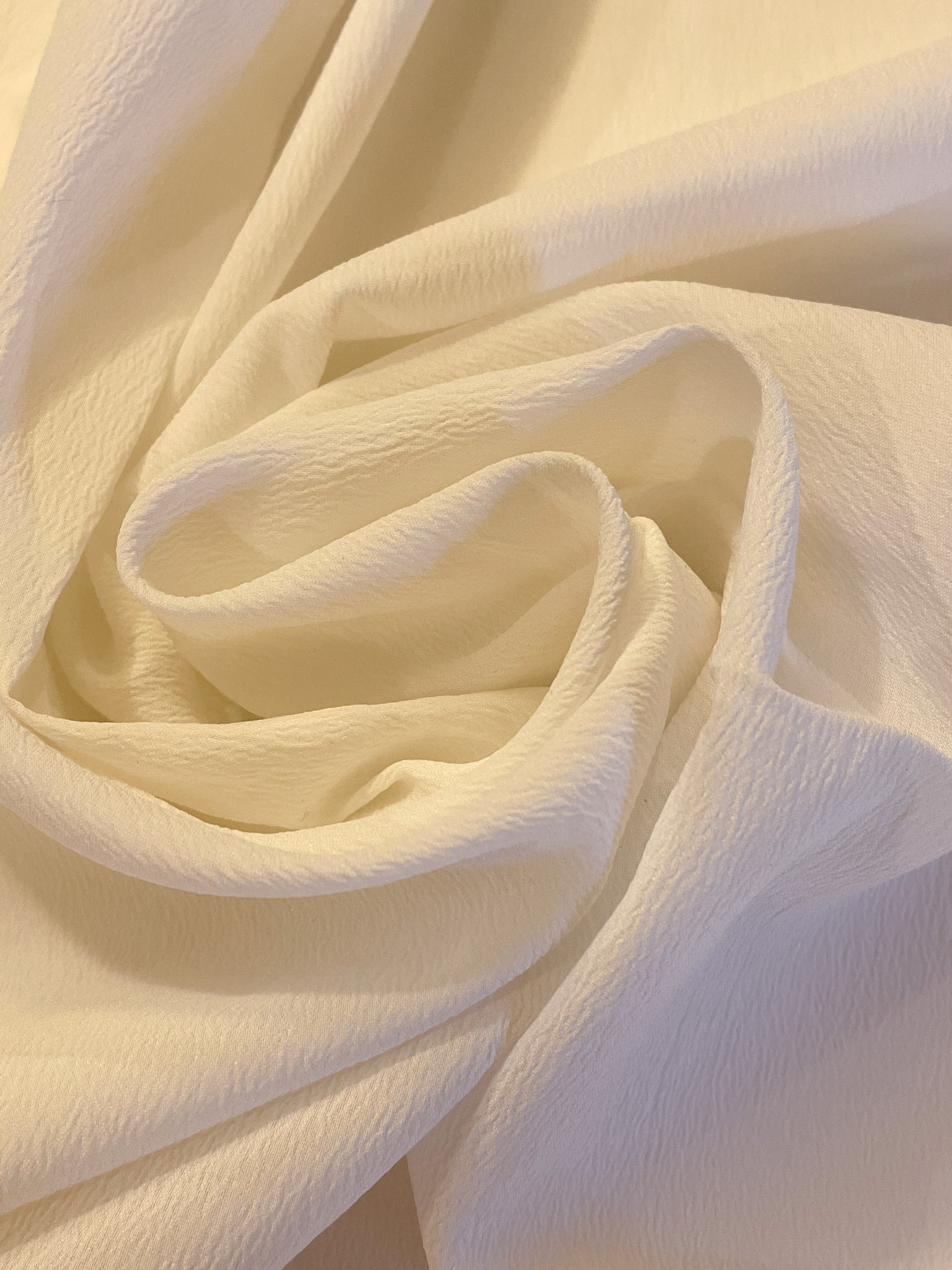 1 YD Polyester Crinkle Georgette - White
