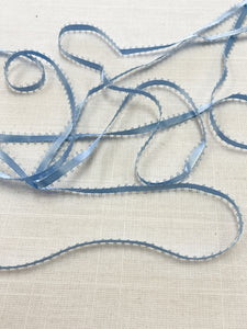 SALE 3 1/3 YD Polyester Picot Satin Ribbon - Light Blue