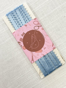 SALE 3 1/3 YD Polyester Picot Satin Ribbon - Light Blue