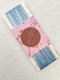 SALE 3 1/3 YD Polyester Picot Satin Ribbon - Light Blue