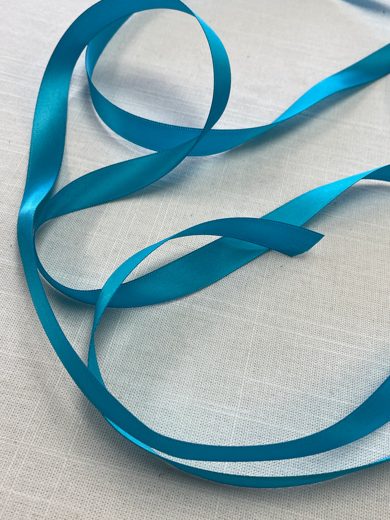 5 YD Polyester Double Satin Ribbon - Turquoise
