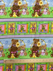 Cotton Flannel - Springtime Teddy Bears