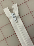 SALE Zipper Coil 9" Long - White