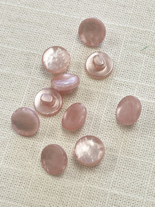 Plastic Shank Buttons Set of 12 - Pearlized Pink