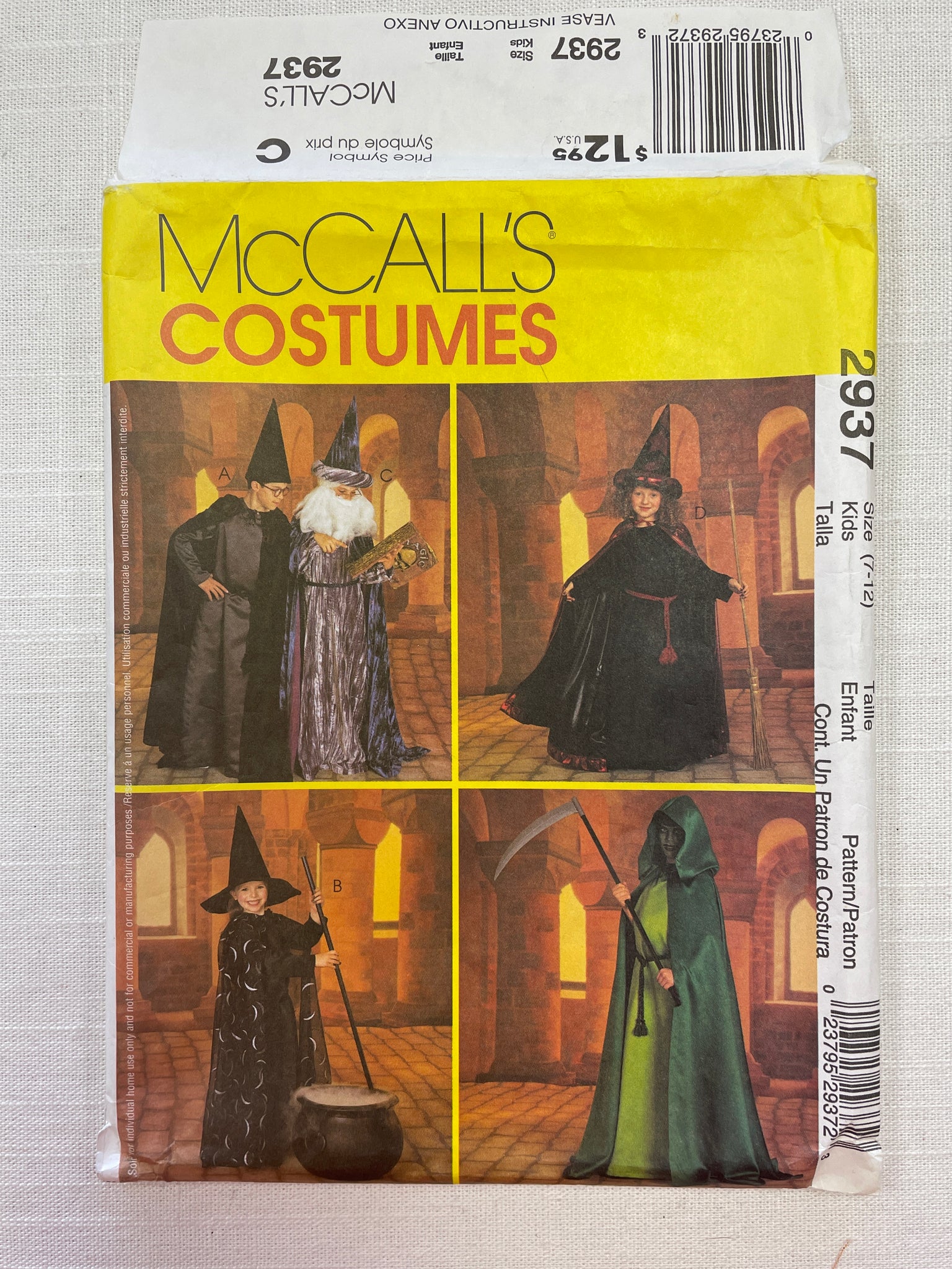 2000 McCall's 2937 Pattern - Child's Wizards and Witch Costumes