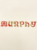SALE Machine Embroidery on Off White Cotton Flannel - "Murphy"