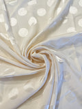 1 YD Polyester Jacquard Vintage - Off White Polka Dots
