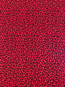 Polyester Vintage - Red and Black Leopard Print