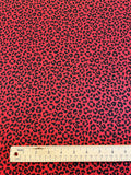 SALE Polyester Vintage - Red and Black Leopard Print