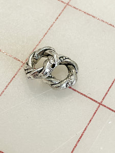 Metal Twisted Ring Beads - Silver Toned