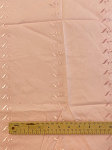 1 YD Poly Cotton Embroidered - Pink