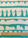 SALE Quilting Cotton Vintage - Turquoise and White