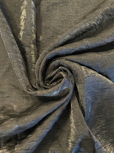 1 YD Polyester Crinkle Remnant - Black Shimmer