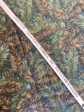 1/2 YD Cotton Flannel Remnant - Dark Green with Pine Branches