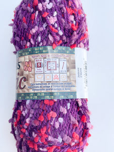 Yarn Acrylic/Nylon Blend Mosaic - Purple with Pink, Red and Lavender Chenille Bits