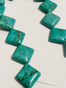 Bead Set of 19 - Turquoise Squares