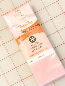 4 3/4 YD Acetate Satin Blanket Binding Vintage - Pink