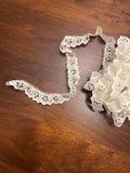 SALE 4 YD Ruffled Lace By the Yard - Off White with Scalloped Edge