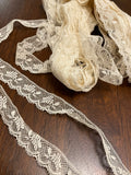 Lace Trim By the Yard Vintage Flat - Off White with Scalloped Edge