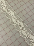 5 1/2 YD Vintage Flat Lace - Off White Scalloped