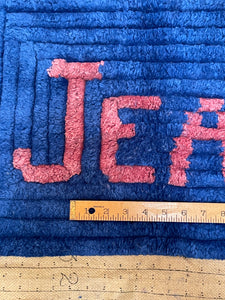 Handmade Rug Vintage Abandoned - Burlap with "Jean"