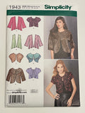 2011 Simplicity Pattern 1943 - Knit and Woven Jackets and Vests FACTORY FOLDED
