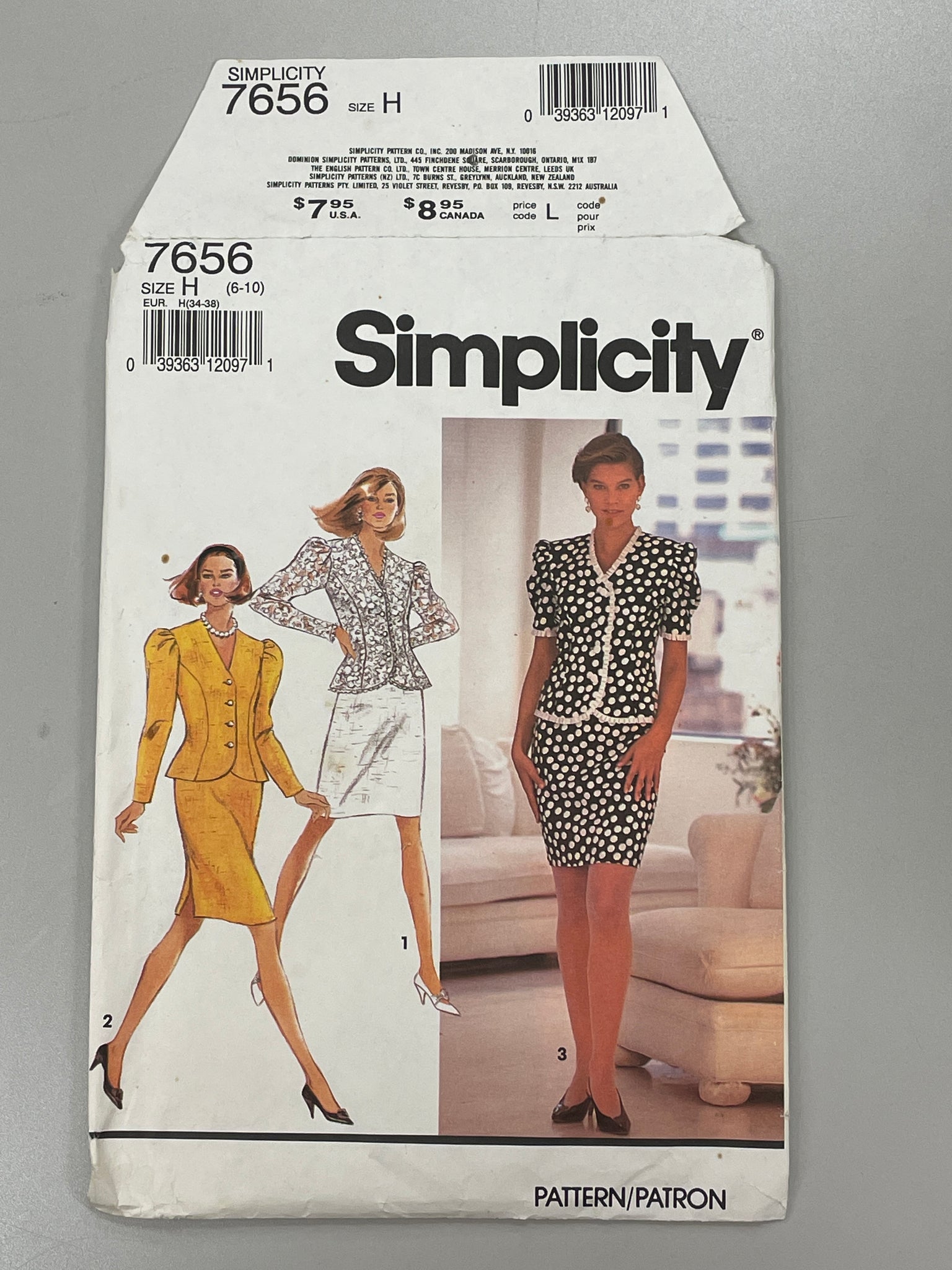 1991 Simplicity 7656 Pattern - Two-Piece Dress