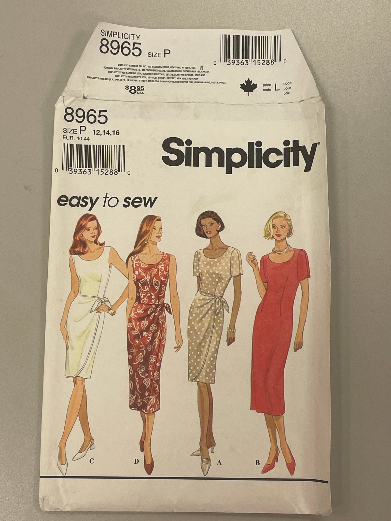 SALE 1994 Simplicity 8965 Pattern - Dress FACTORY FOLDED
