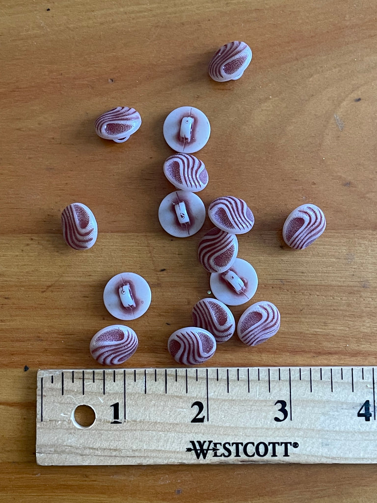 Button Set of 15 - Pink Waves