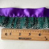 5 1/2 YD Ribbon and Lace Trim by the Yard - Purple Ribbon with Green Lace