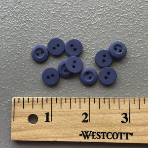 Button Set of 10 - Blue Plastic